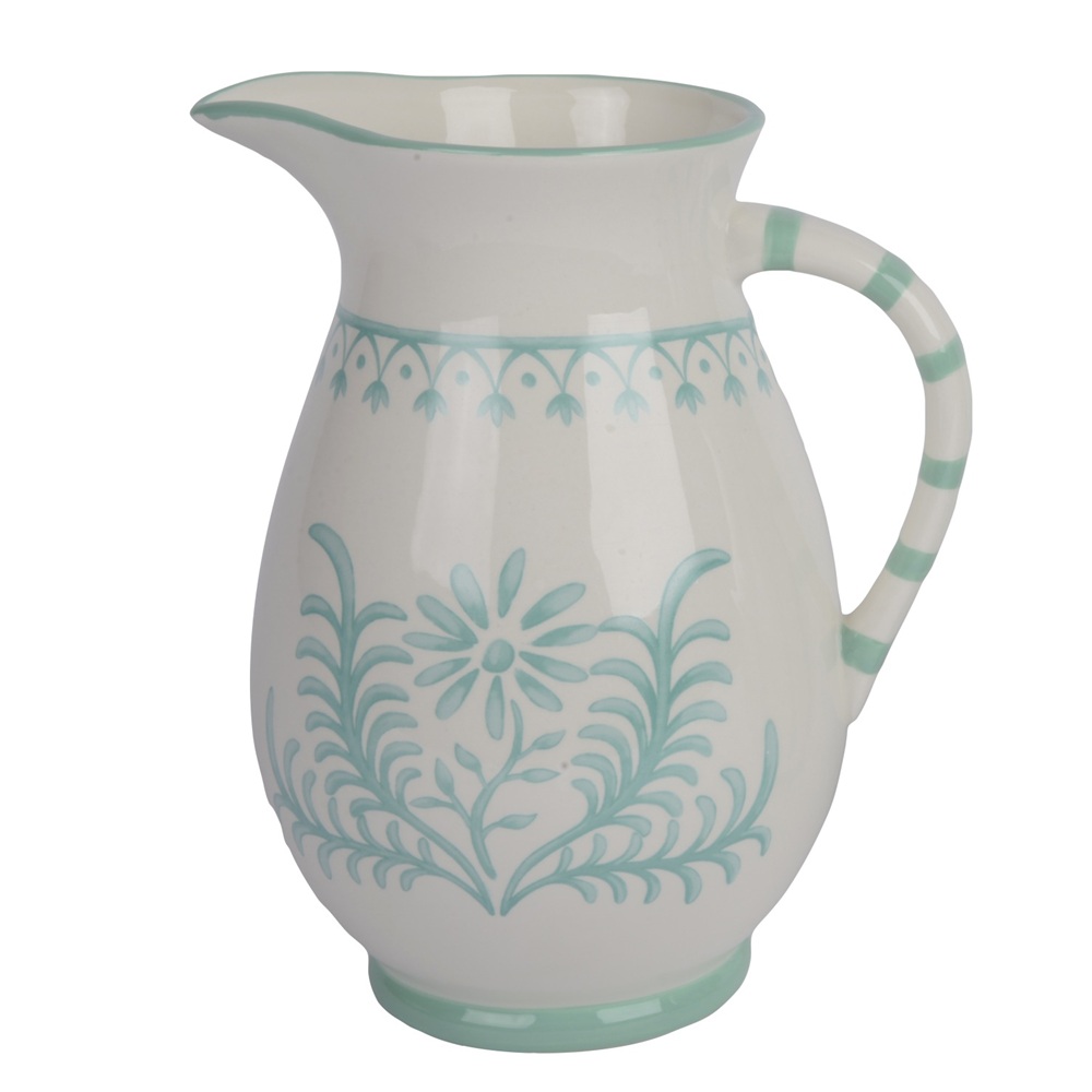 Κανάτα Dolomite Glazed Με Λουλούδι 17,8x14,2x21,8cm Kaemingk 870658-1 - 