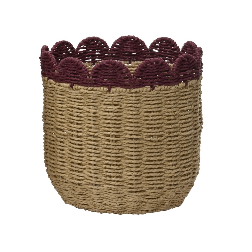 Καλάθι Αποθήκευσης Στρογγυλό Paper Rope Με Κυματιστό Τελείωμα Ø28x28cm Kaemingk 870791-1 - 