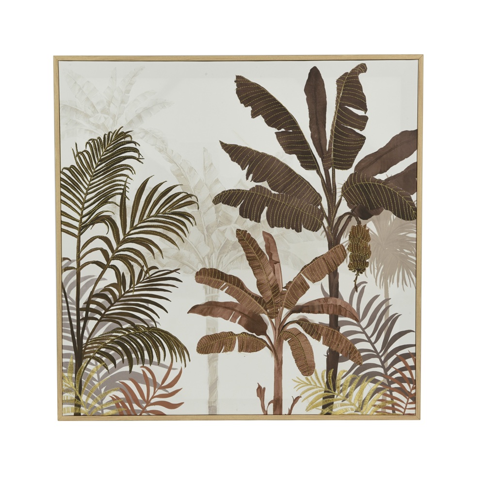 Πίνακας Τοίχου Canvas Με Gold Foil Και Natural Frame 60x60cm Kaemingk 870814 - 