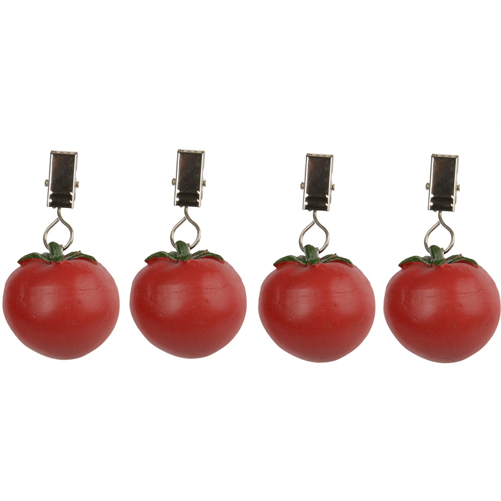 Βαρίδια Τραπεζομάντηλου Ντομάτα Polyresin Σετ 4 Τεμαχίων Decoris 871276 - 