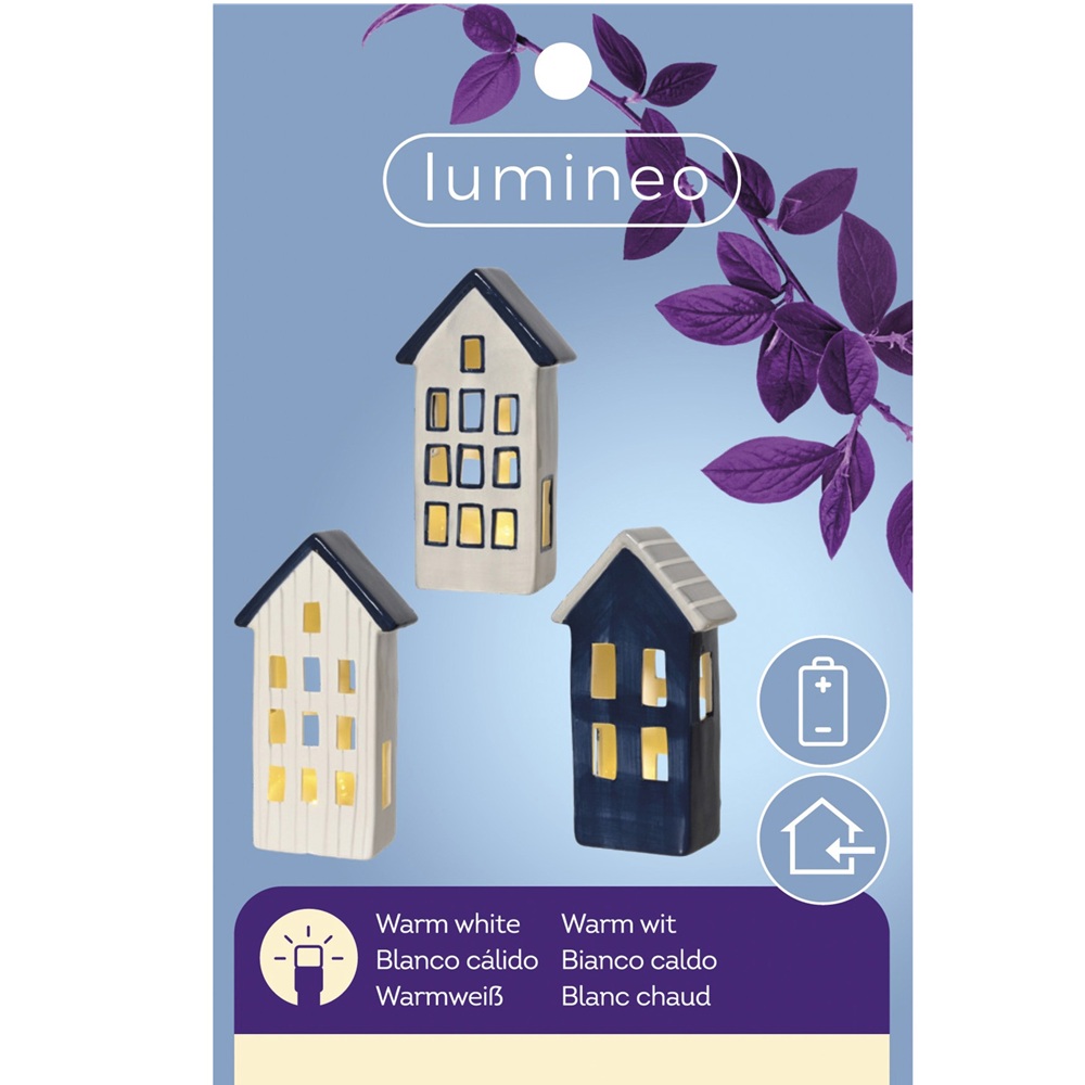 Διακοσμητικό Σπιτάκι LED Δολομίτης Λευκό 9x4,7x17εκ Lumineo 871283-2 - 2