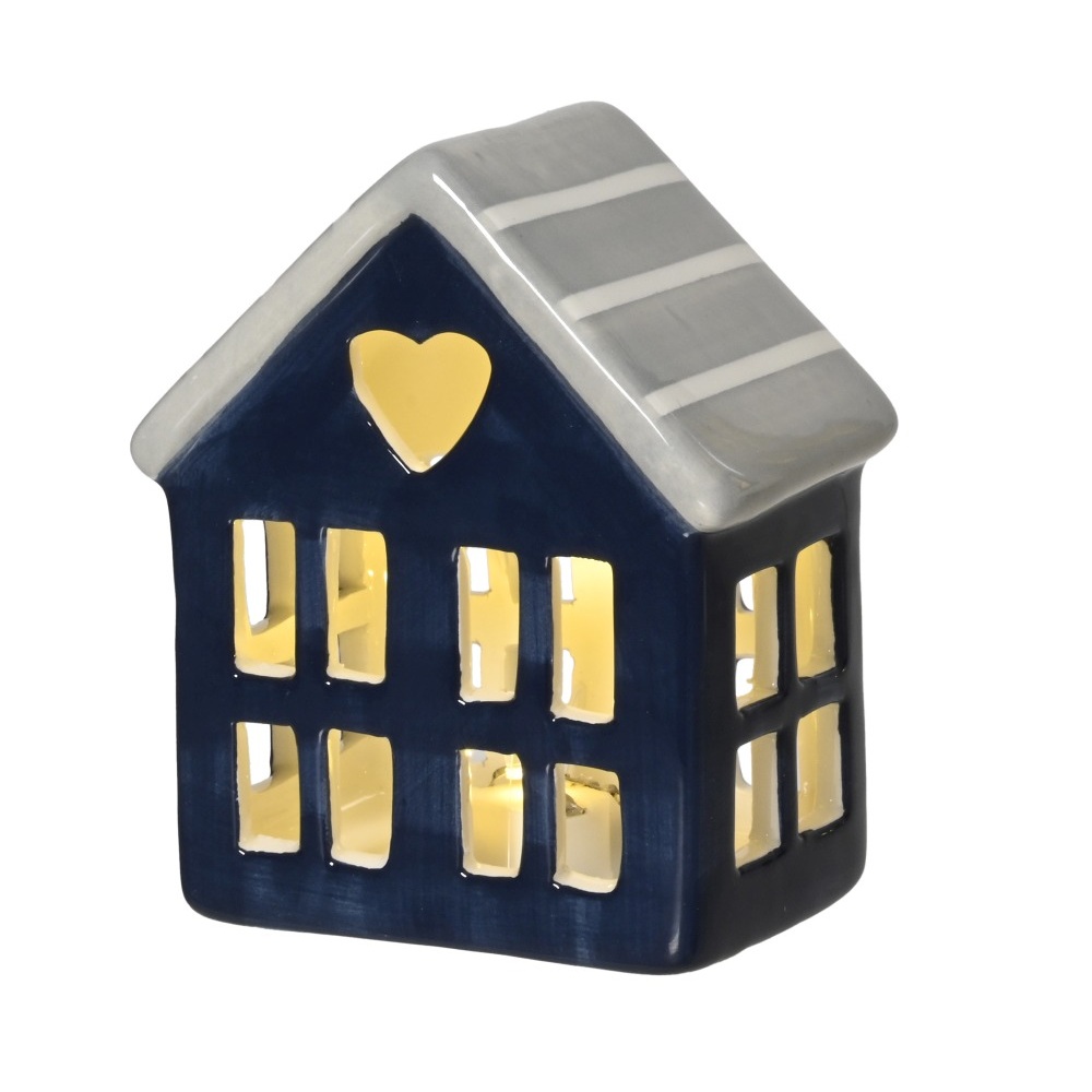 Διακοσμητικό Σπιτάκι LED Δολομίτης Μπλε Με Καρδιά 8,5x3x10εκ Lumineo 871284-1 - 