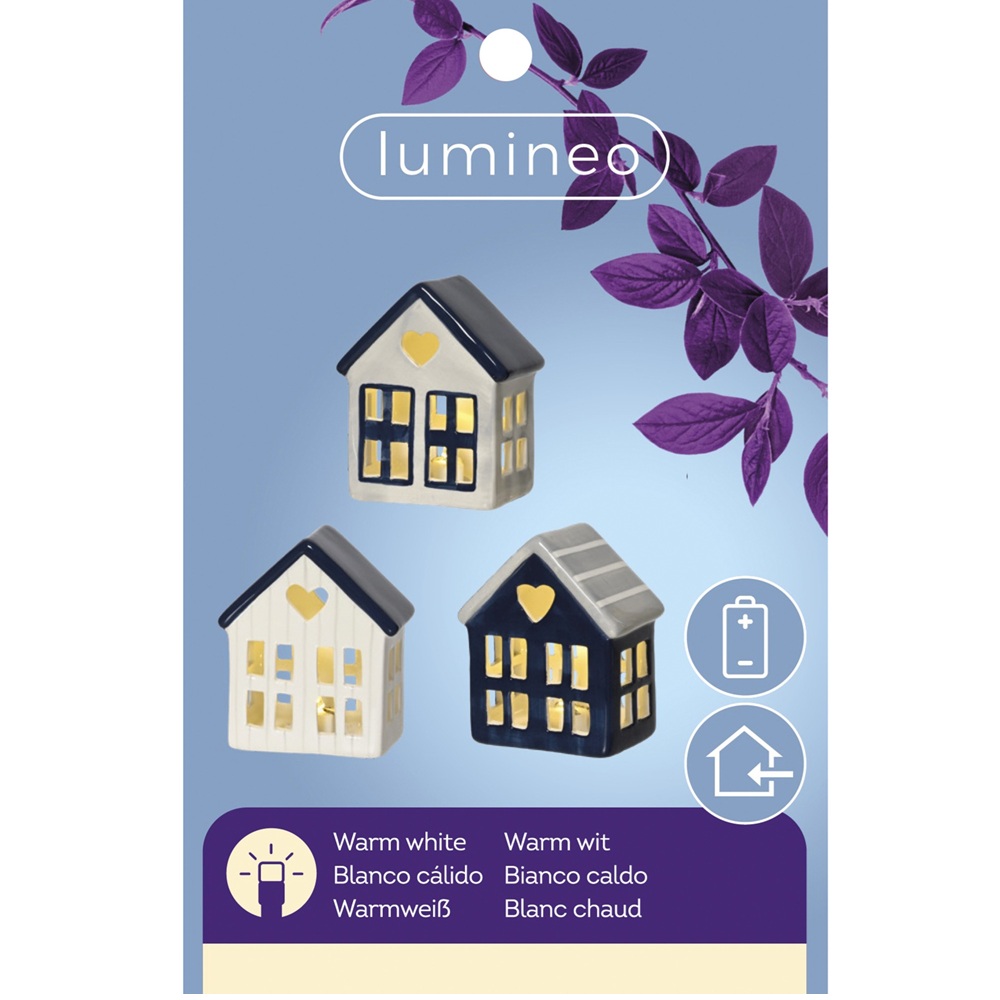 Διακοσμητικό Σπιτάκι LED Δολομίτης Μπλε Με Καρδιά 8,5x3x10εκ Lumineo 871284-1 - 2