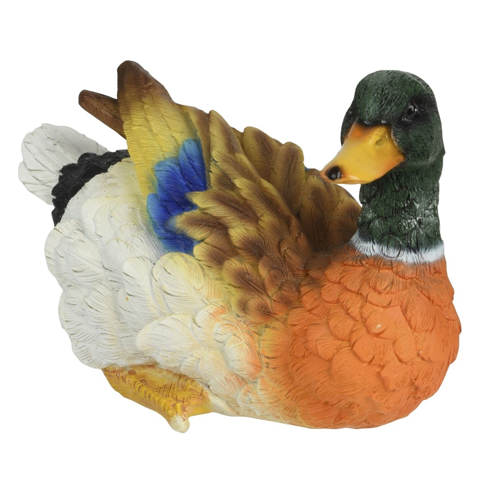 Διακοσμητική Πάπια Polyresin Πολύχρωμη 14x7,7x8,5cm Kaemingk 871413-1 - 