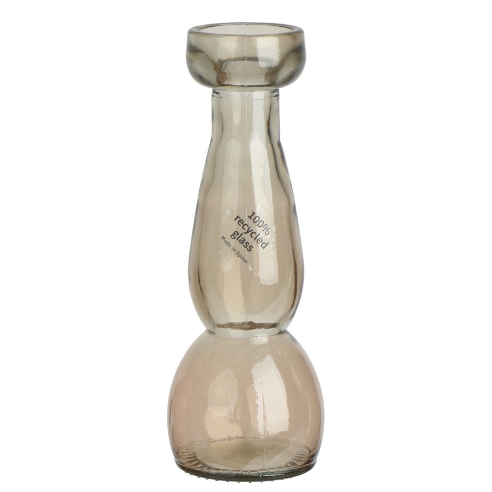 Κηροπήγιο 100% Ανακυκλωμένο Γυαλί Διάφανο Γυαλιστερό 6,5x20cm Kaemingk 871793-3 - 