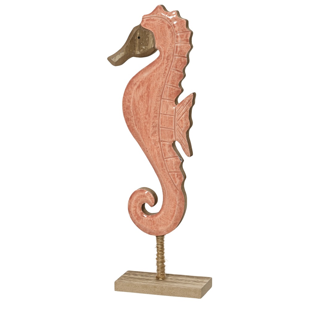 Διακοσμητικό Ιππόκαμπος MDF Με Σμάλτο Σε Βάση MDF FSC Πορτοκαλί 34cm Kaemingk 872216-2 - 