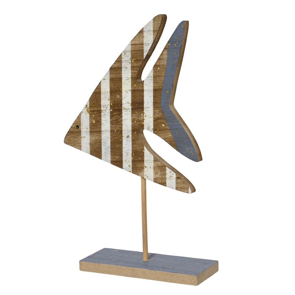 Διακοσμητικό Ψάρι Angelfish MDF Με Βάση FSC 100% Φυσικό Πολύχρωμο 6x17x29cm Kaemingk 872218 - 