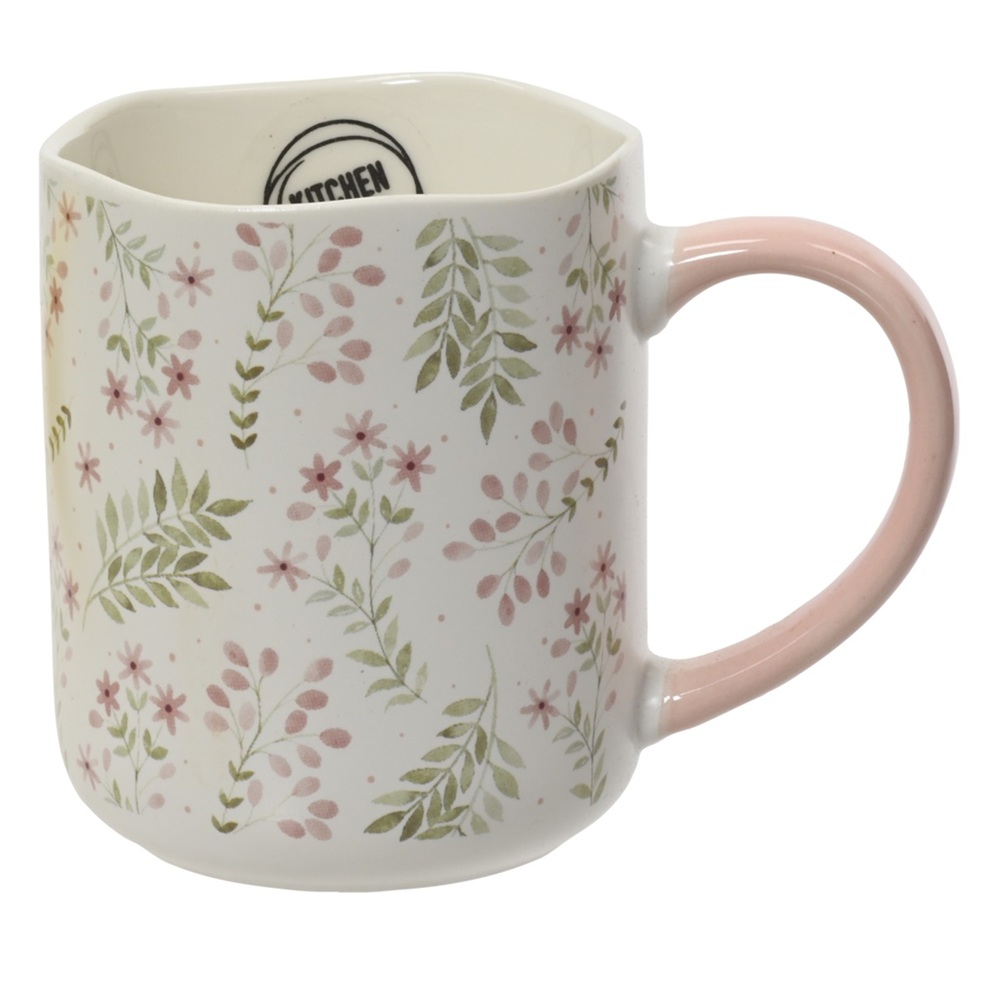 Κούπα Πορσελάνη Floral Ροζ 385ml 8x10cm Kaemingk 872291-2 - 