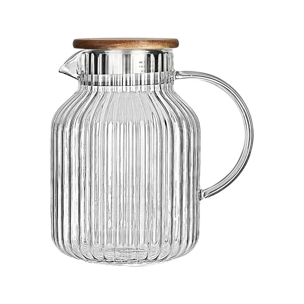 Κανάτα Γυάλινη με Καπάκι Ακακίας 1300ml Allure Estia 01-36782 - 