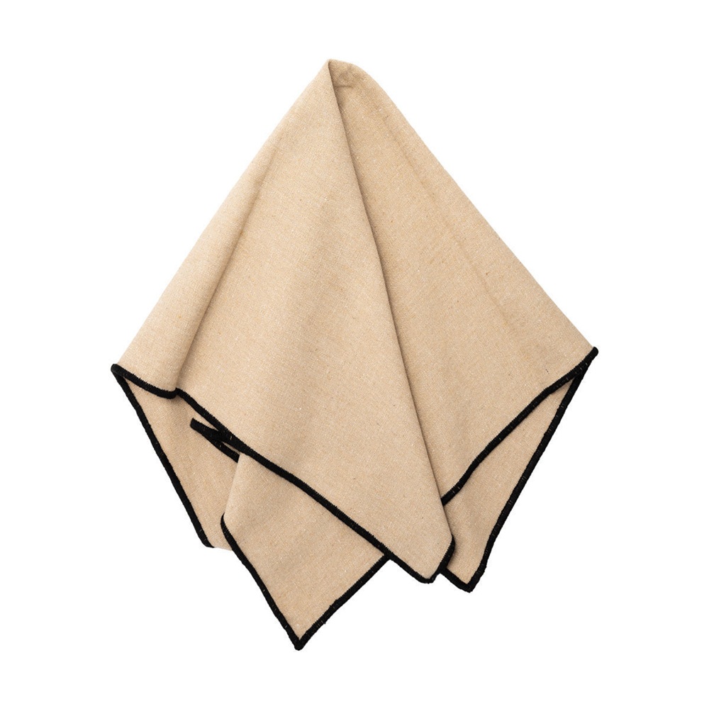 Πετσέτα Φαγητού 40x40cm Μπεζ Σετ 2τεμ Βαμβάκι Πολυεστέρας Frame Estia 07-36171 - 