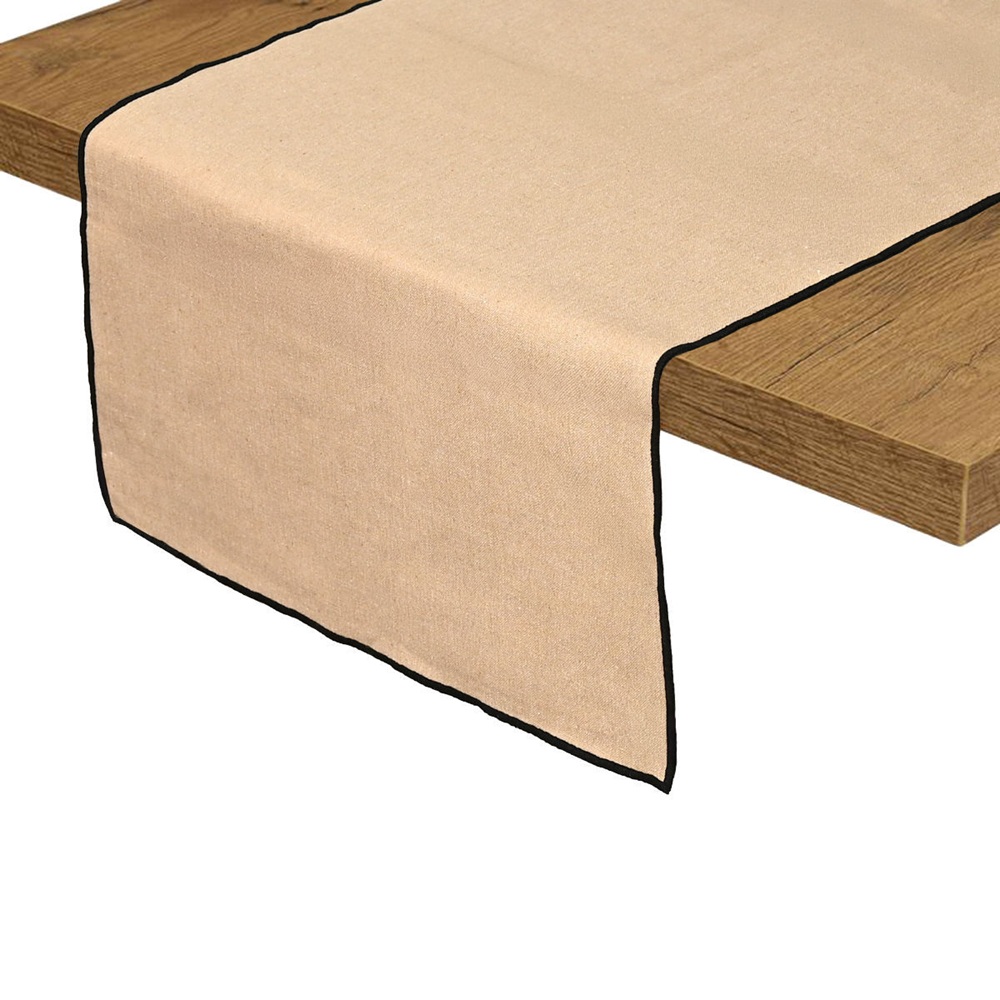 Ράνερ Τραπεζιού 45x150cm Μπεζ Βαμβάκι Πολυεστέρας Frame Estia 07-36164 - 