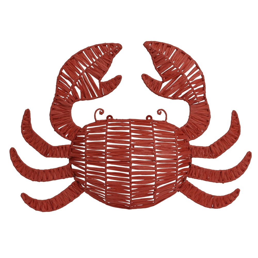 Διακοσμητικό Καβούρι Paper Rope Μεταλλικός Σκελετός Κόκκινο 43x5x30cm Kaemingk 873023-1 - 