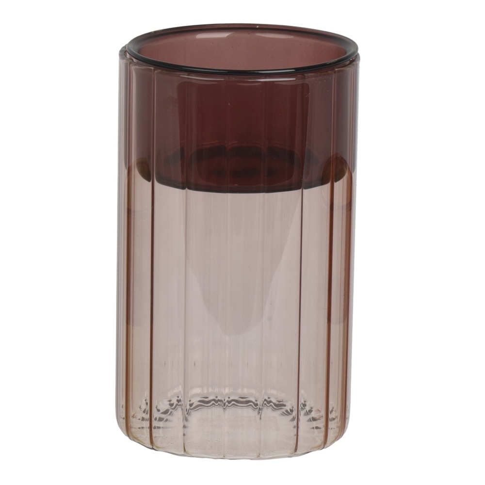 Κηροπήγιο Ρεσώ Γυάλινο Με Κάθετες Ραβδώσεις Ροζ 9,1x14,8εκ Kaemingk 873250-2 - 