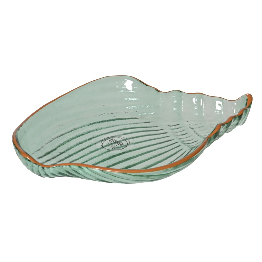 Μπολ Γυάλινο Διάφανο Με Πορτοκαλί Χείλος 20x11,8x5,5cm Kaemingk 873263-1 - 