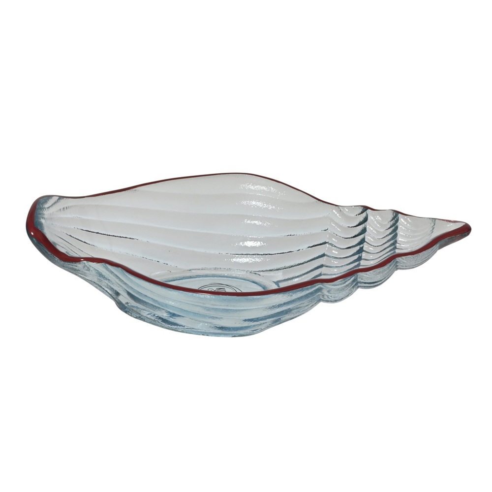 Μπολ Γυάλινο Διάφανο Με Κόκκινο Χείλος 20x11,8x5,5cm Kaemingk 873263-2 - 