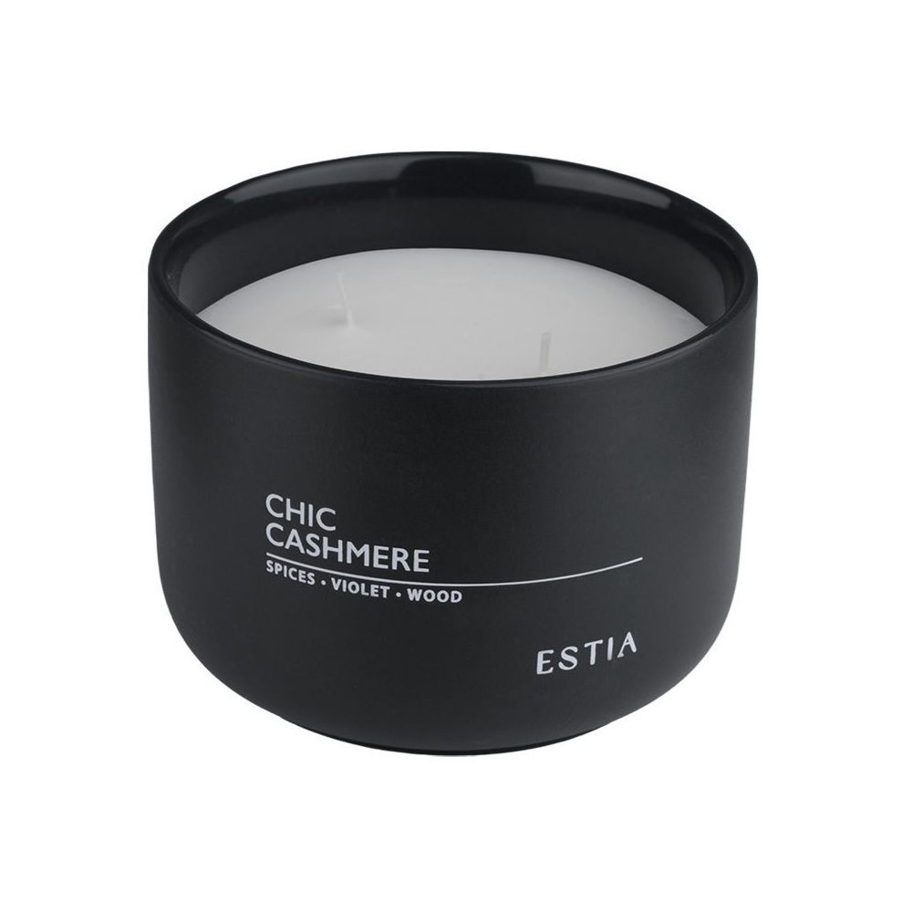 Αρωματικό Κερί Chic Cashmere Μαύρο 280g Estia 04-36416 - 2