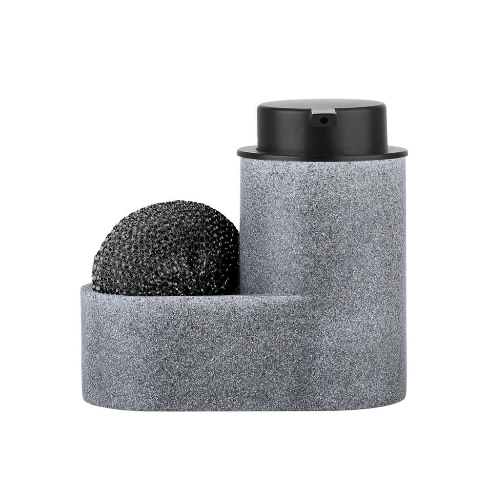 Αντλία Σαπουνιού Πιάτων Γκρι με Μαύρο Σφουγγαράκι 14,8x7,7x13,5cm Estia 02-33965 - 1