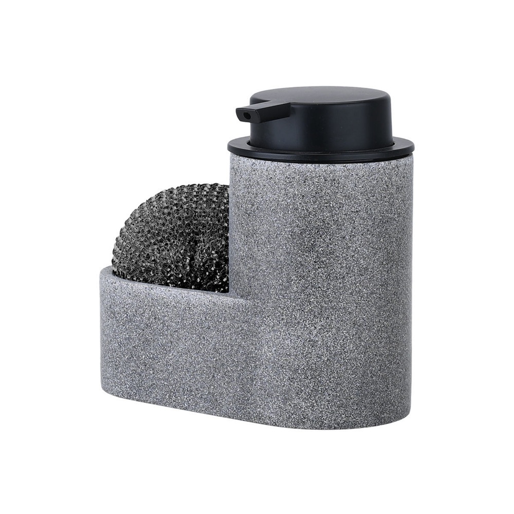 Αντλία Σαπουνιού Πιάτων Γκρι με Μαύρο Σφουγγαράκι 14,8x7,7x13,5cm Estia 02-33965 - 2