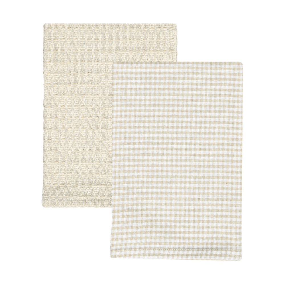 Πετσέτες Κουζίνας Βαμβακερές Μπεζ 45x65cm Σετ 2 Τεμ. Estia Piccolo 01-37888 - 2