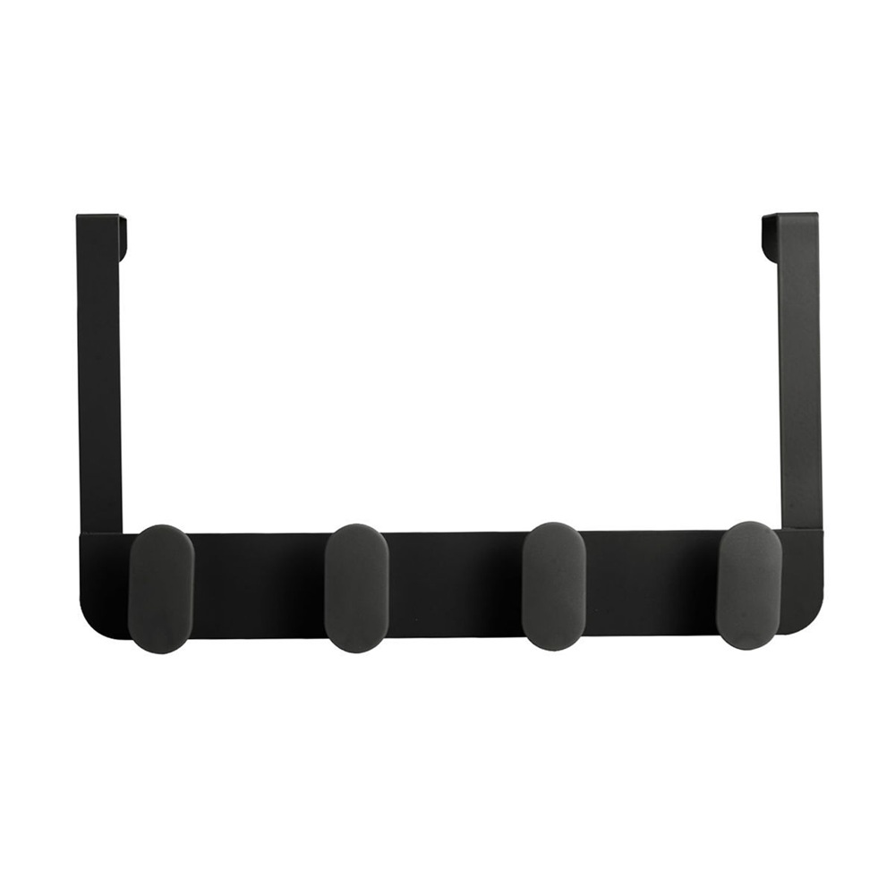 Κρεμάστρα Πόρτας Μεταλλική Μαύρη 4 Θέσεων 35x3x20cm Estia 02-35587 - 