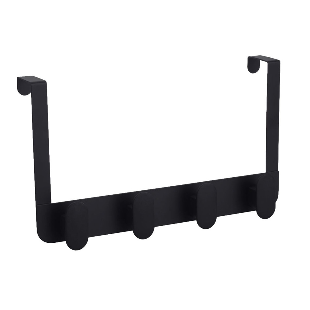 Κρεμάστρα Πόρτας Μεταλλική Μαύρη 4 Θέσεων 35x3x20cm Estia 02-35587 - 2