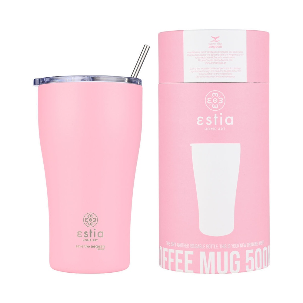 Θερμός Coffee Mug Ανοξείδωτο 500ml Blossom Rose Estia Save the Aegean 01-23157 - 