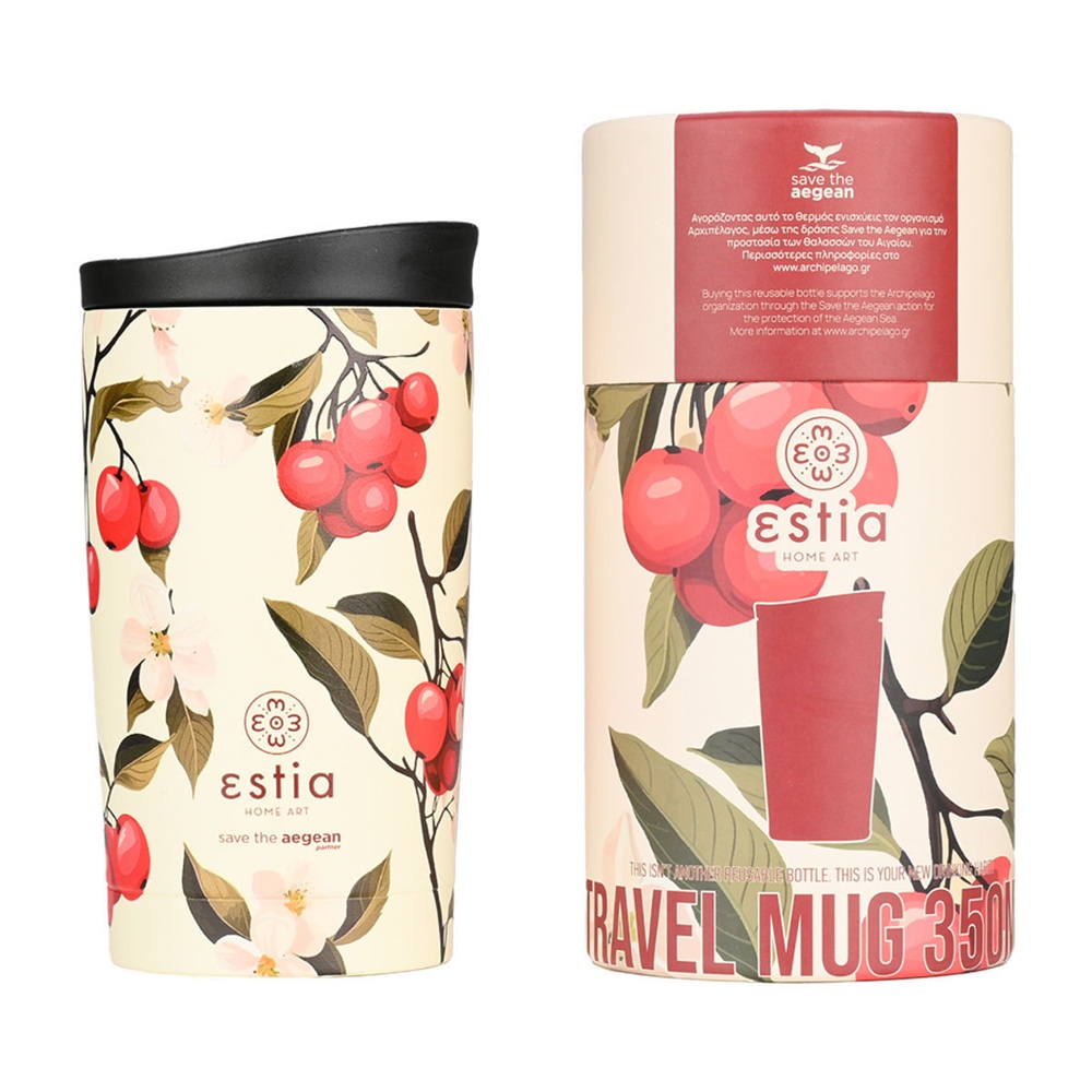 Θερμός Travel Mug Ανοξείδωτο 350ml Sakura Whisper Estia Save the Aegean 01-25632 - 