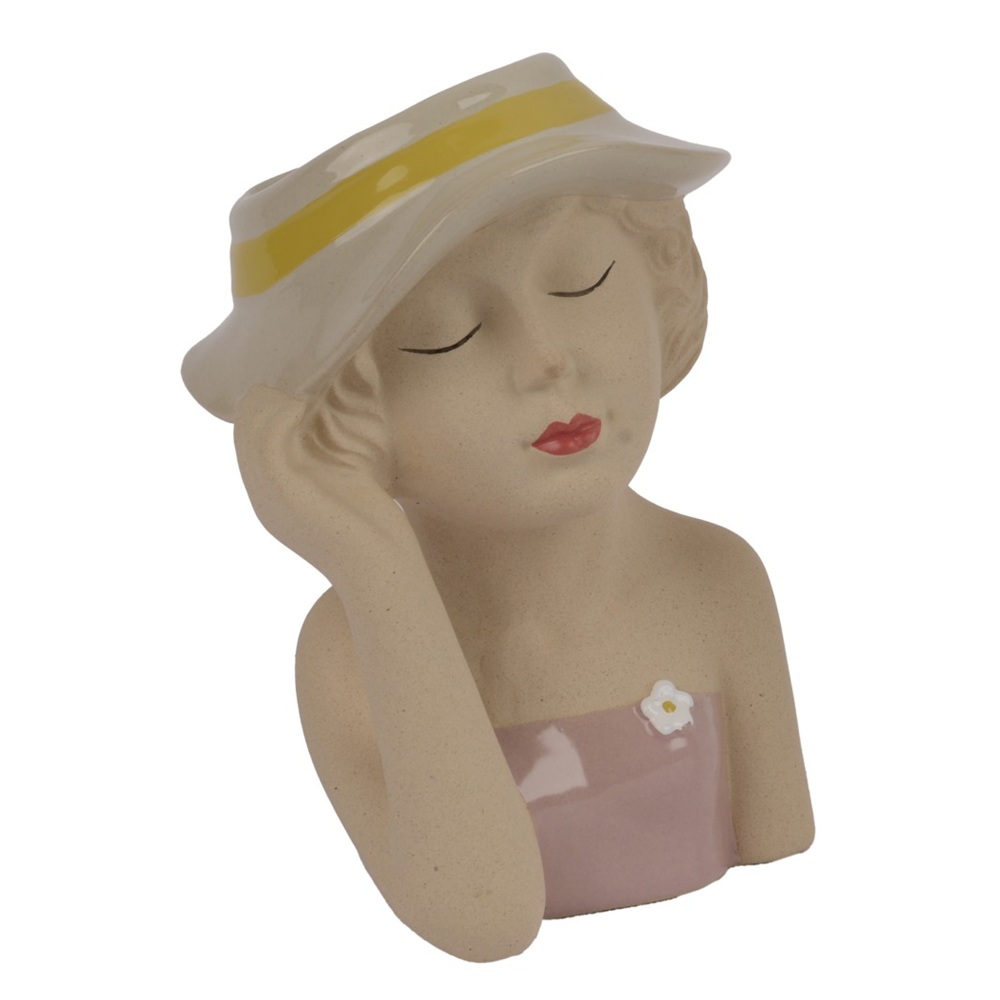 Κασπώ Stoneware Γυναικεία Φιγούρα Με Καπέλο 11,1x10,5x15,5εκ Kaemingk 873460-1 - 