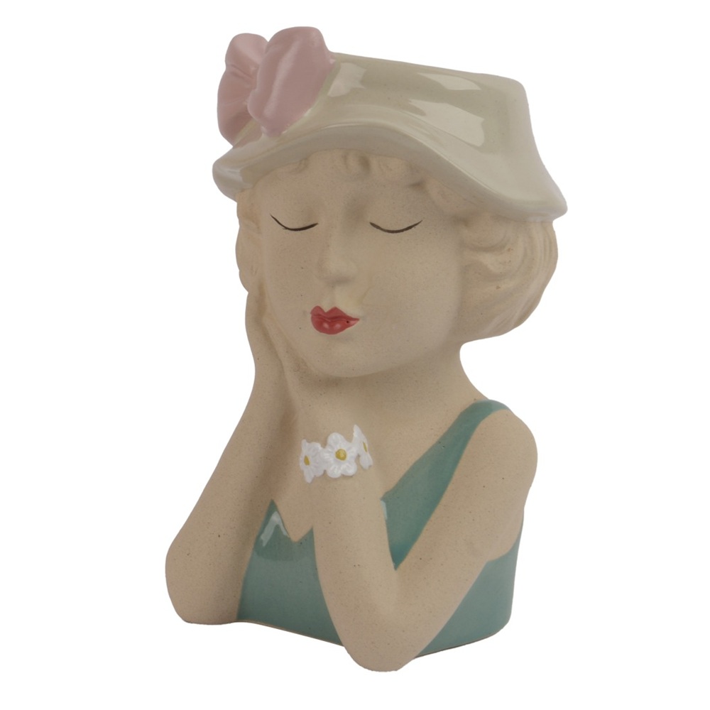 Κασπώ Stoneware Γυναικεία Φιγούρα Με Καπέλο Βεραμάν 11,1x10,5x15,5εκ 873460-3 - 