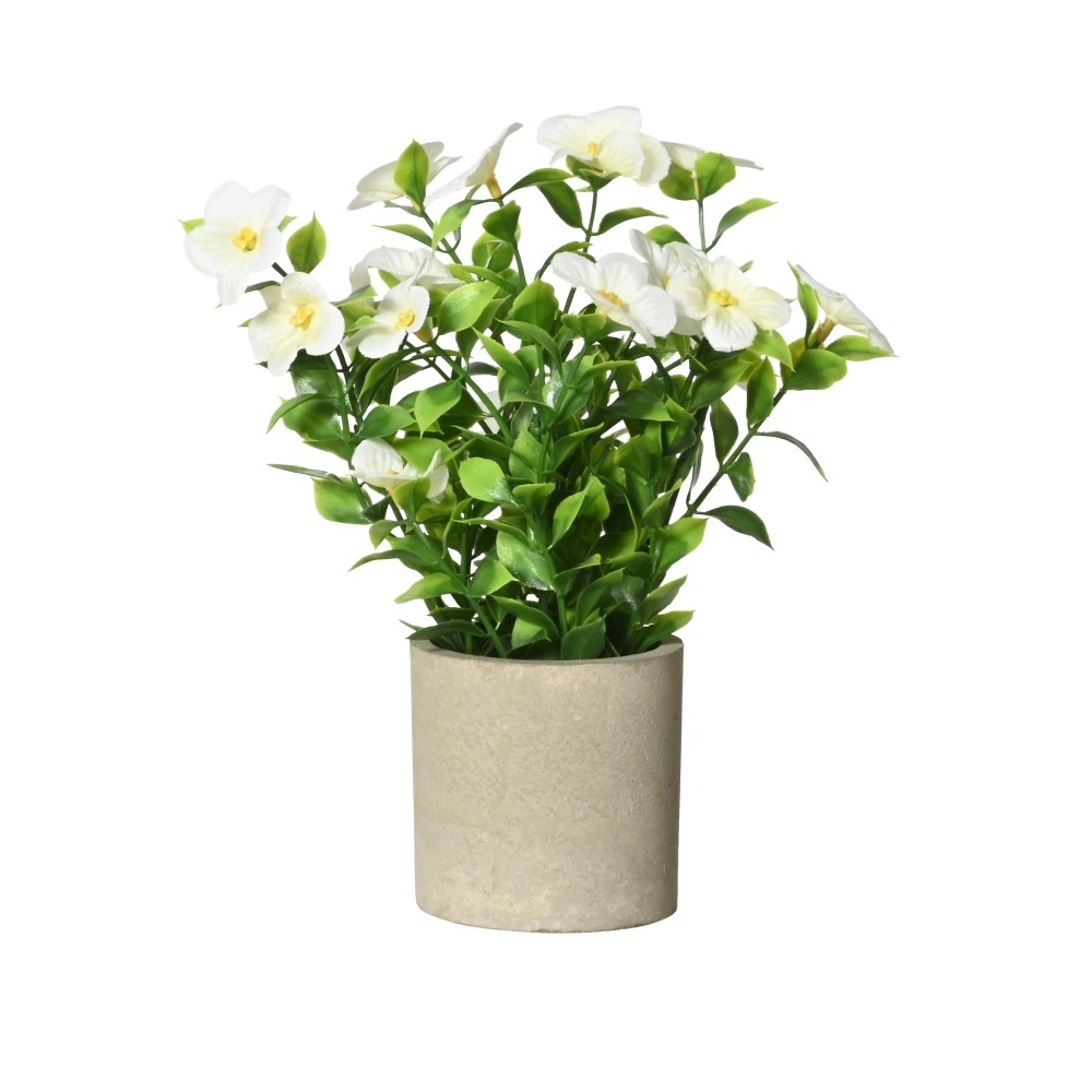 Τεχνητό Φυτό Σε Γλάστρα Πικροδάφνη Λευκή 22cm Kaemingk 873579-2 - 