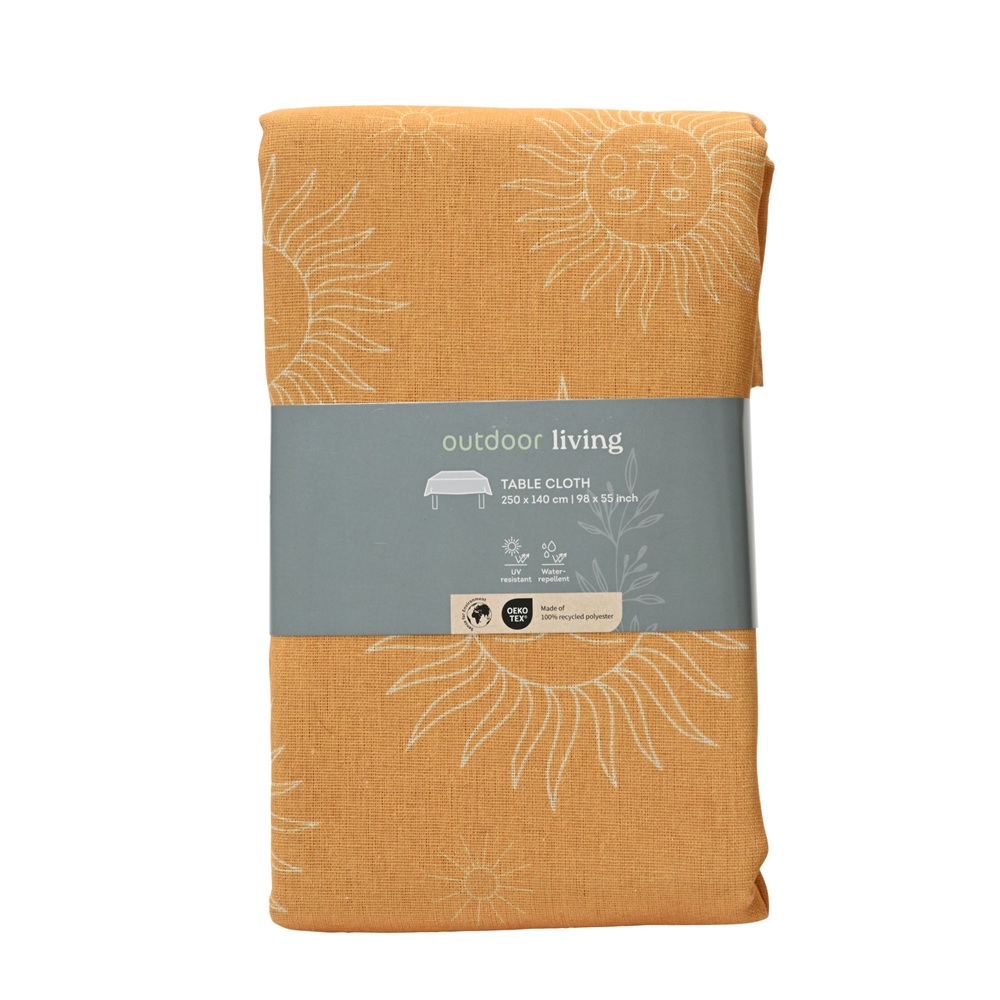 Τραπεζομάντηλο Polyester Cotton Ορθογώνιο Sun Pattern Εξωτερικού Χώρου 140x250cm Kaemingk 873979-1 - 