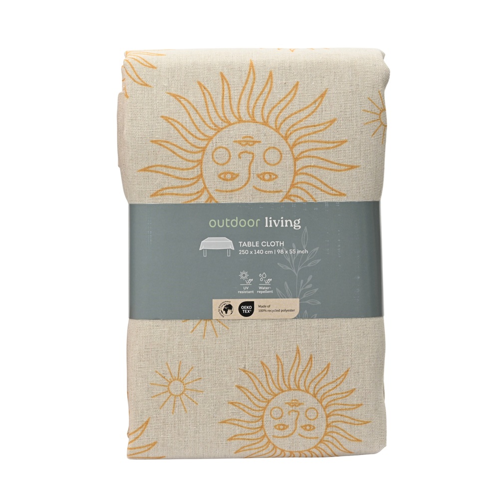 Τραπεζομάντηλο Polyester Cotton Ορθογώνιο Sun Pattern Εξωτερικού Χώρου 140x250cm Kaemingk 873979-2 - 