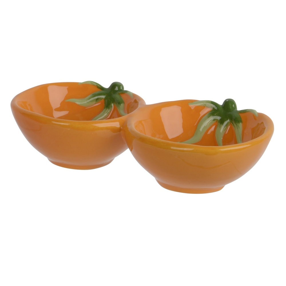 Μπολ Tapas Δολομίτης Ντομάτα Πορτοκαλί Διπλό 17,4x9x4cm Kaemingk 874118-2 - 