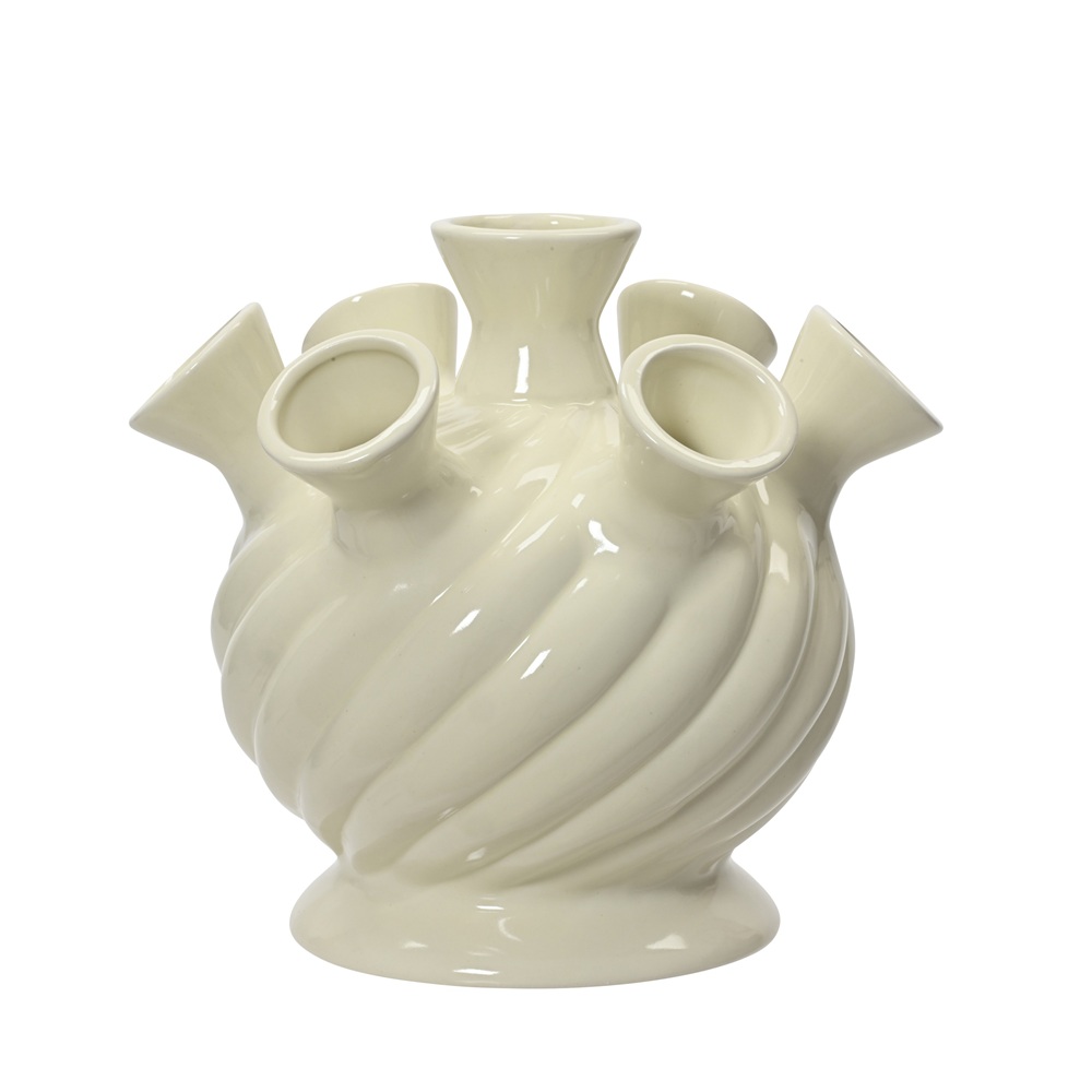 Βάζο Διακοσμητικό Πορσελάνης Πολυθέσιο Off-White 18cm Decoris 874333 - 