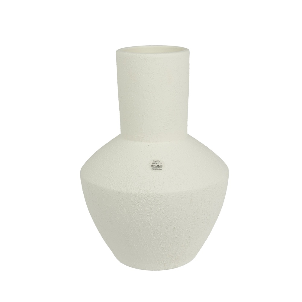 Διακοσμητικό Βάζο Τερακότα Sand Λευκό 40cm Decoris 889928 - 