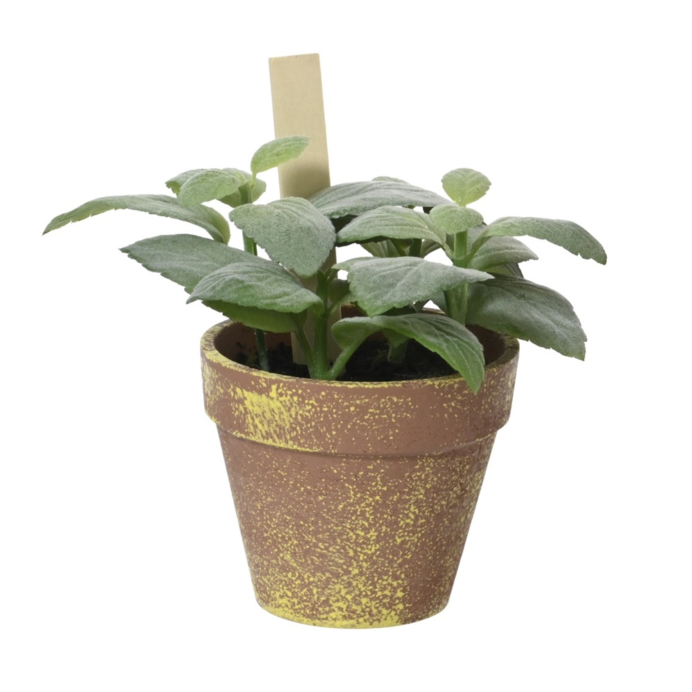 Τεχνητό Φυτό Βασιλικός Σε Γλάστρα Πλαστικό 15x15x17cm Kaemingk 890082-2 - 