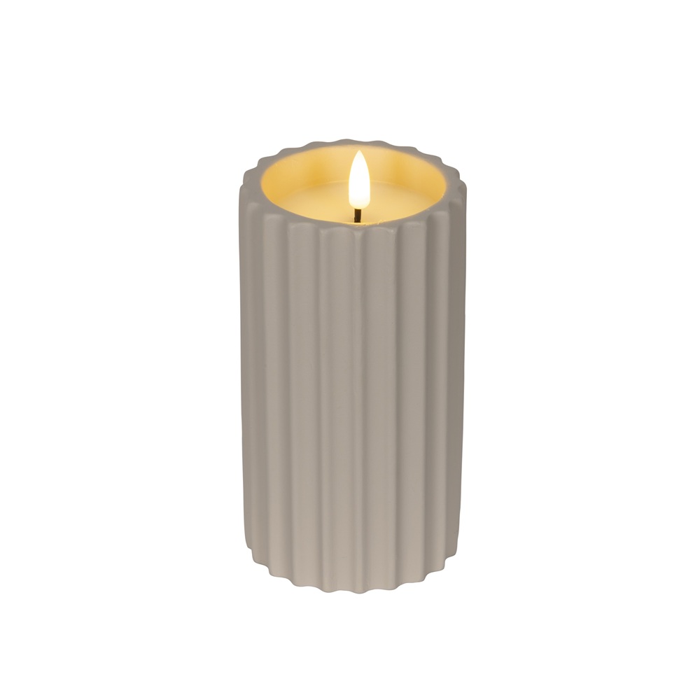Κερί LED Εξωτερικού Χώρου Από Σκυρόδεμα Με Εφέ Φλόγας 8,5x16,5cm IP44 Lumineo 890582 - 