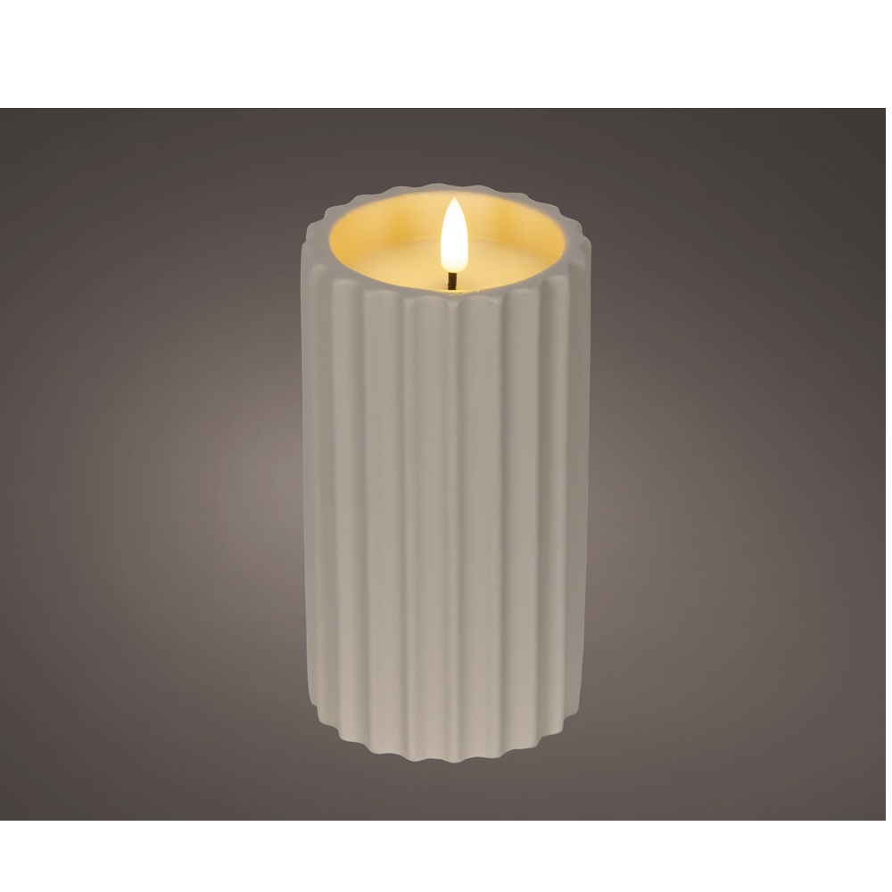 Κερί LED Εξωτερικού Χώρου Από Σκυρόδεμα Με Εφέ Φλόγας 8,5x16,5cm IP44 Lumineo 890582 - 2