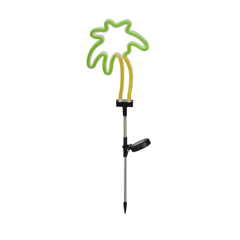 Ηλιακό Φωτιστικό Κήπου Πάσσαλος LED Φοίνικας Multicolor 72cm Lumineo 890680 - 