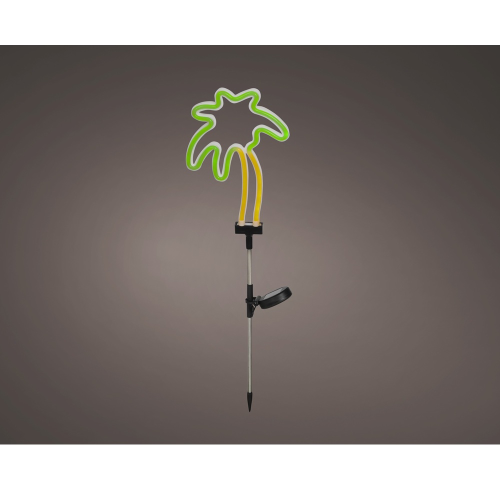 Ηλιακό Φωτιστικό Κήπου Πάσσαλος LED Φοίνικας Multicolor 72cm Lumineo 890680 - 2