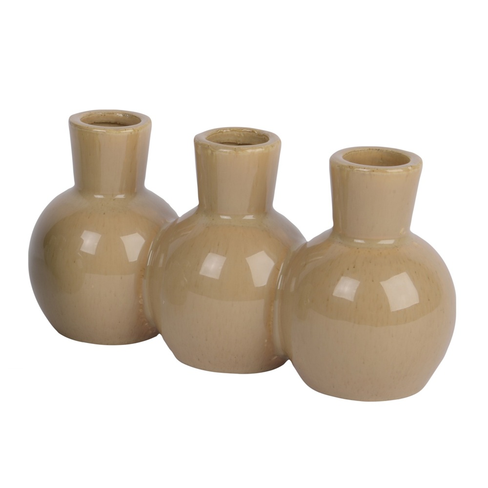 Διακοσμητικό Βάζο Πορσελάνης Τριπλό Reaction Glaze 21cm Decoris 891642-2 - 