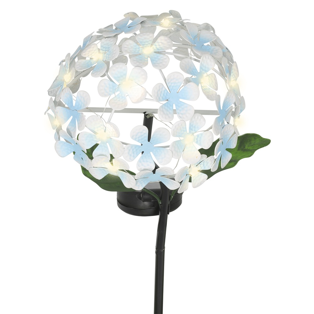 Ηλιακό Φωτιστικό Κήπου Πάσσαλος Λουλούδι LED Warm White Μπλε 50cm Lumineo 892298-1 - 2