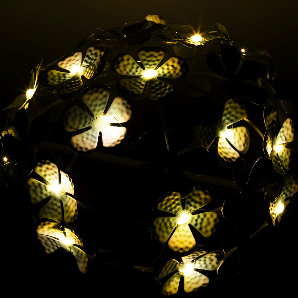 Ηλιακό Φωτιστικό Κήπου Πάσσαλος Λουλούδι LED Warm White Μπλε 50cm Lumineo 892298-1 - 3