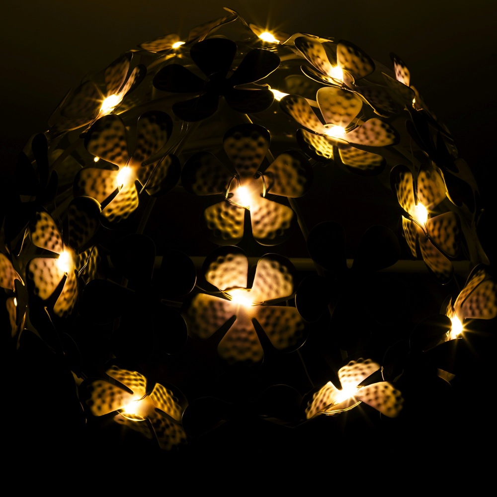 Ηλιακό Φωτιστικό Κήπου Πάσσαλος Λουλούδι LED Warm White 50cm Lumineo 892298-2 - 3