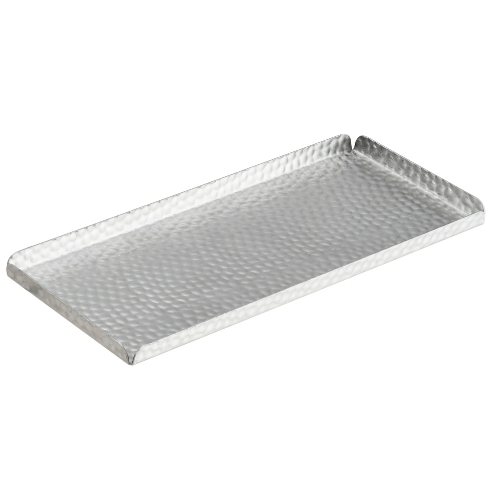 Πιατέλα Σερβιρίσματος Ανοξείδωτο Ατσάλι Hammered 26x12x1.5cm GTSA 24-4987 - 