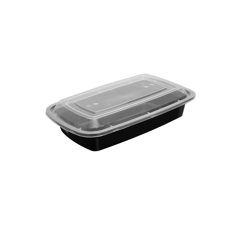 Container PP Παραλληλόγραμμο Μαύρο 1000ml Με Θολωτό Καπάκι Για Φούρνο Μικροκυμάτων T32 50τμχ Tefaco 005532 - 