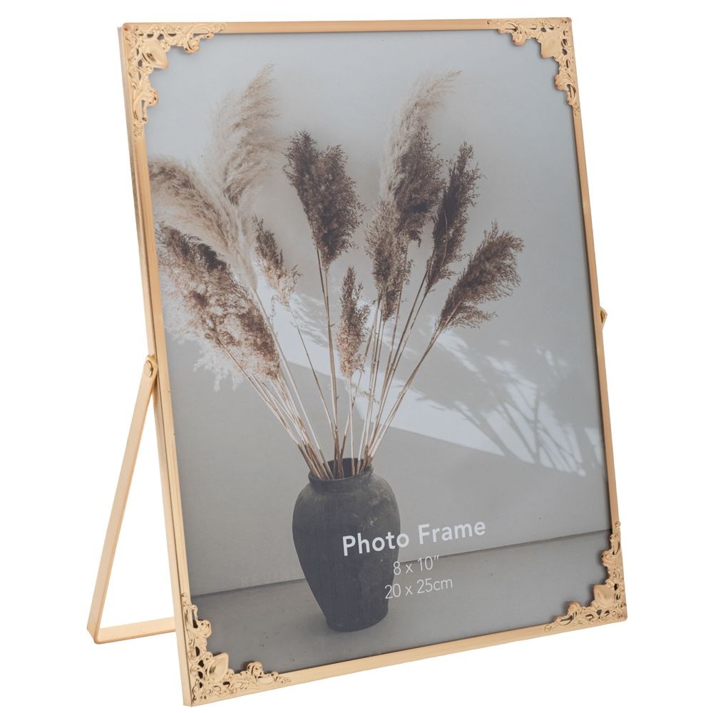 Κορνίζα Μεταλλική Χρυσή 20x25cm Με Ανάγλυφα Λουλούδια Ai Decoration 89375 - 