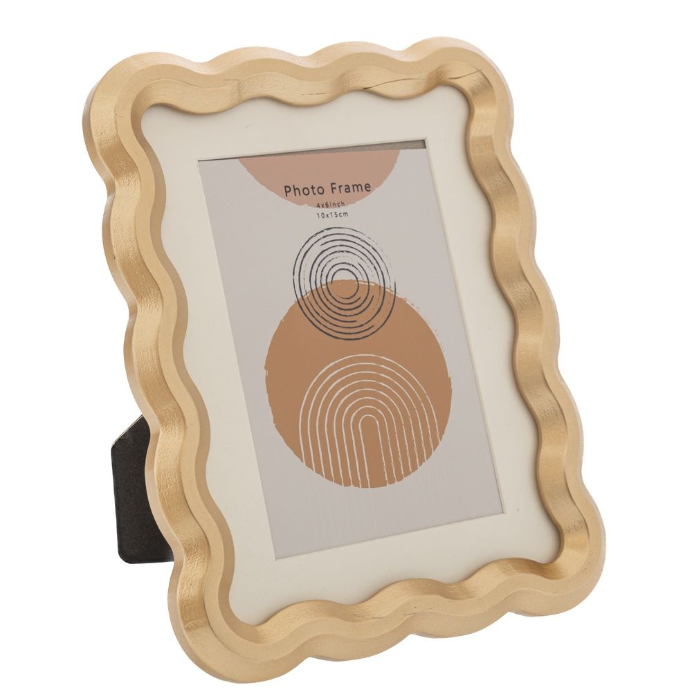 Κορνίζα Ξύλινη Χρυσή 10x15cm Με Κυματιστό Πλαίσιο Ai Decoration 89387 - 