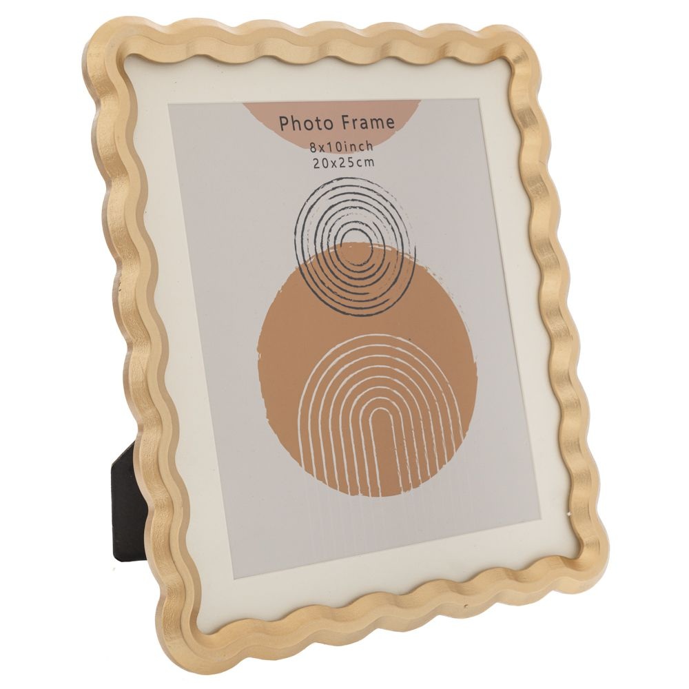 Κορνίζα Ξύλινη Χρυσή 20x25cm Με Φαρδύ Κυματιστό Πλαίσιο Ai Decoration 89390 - 