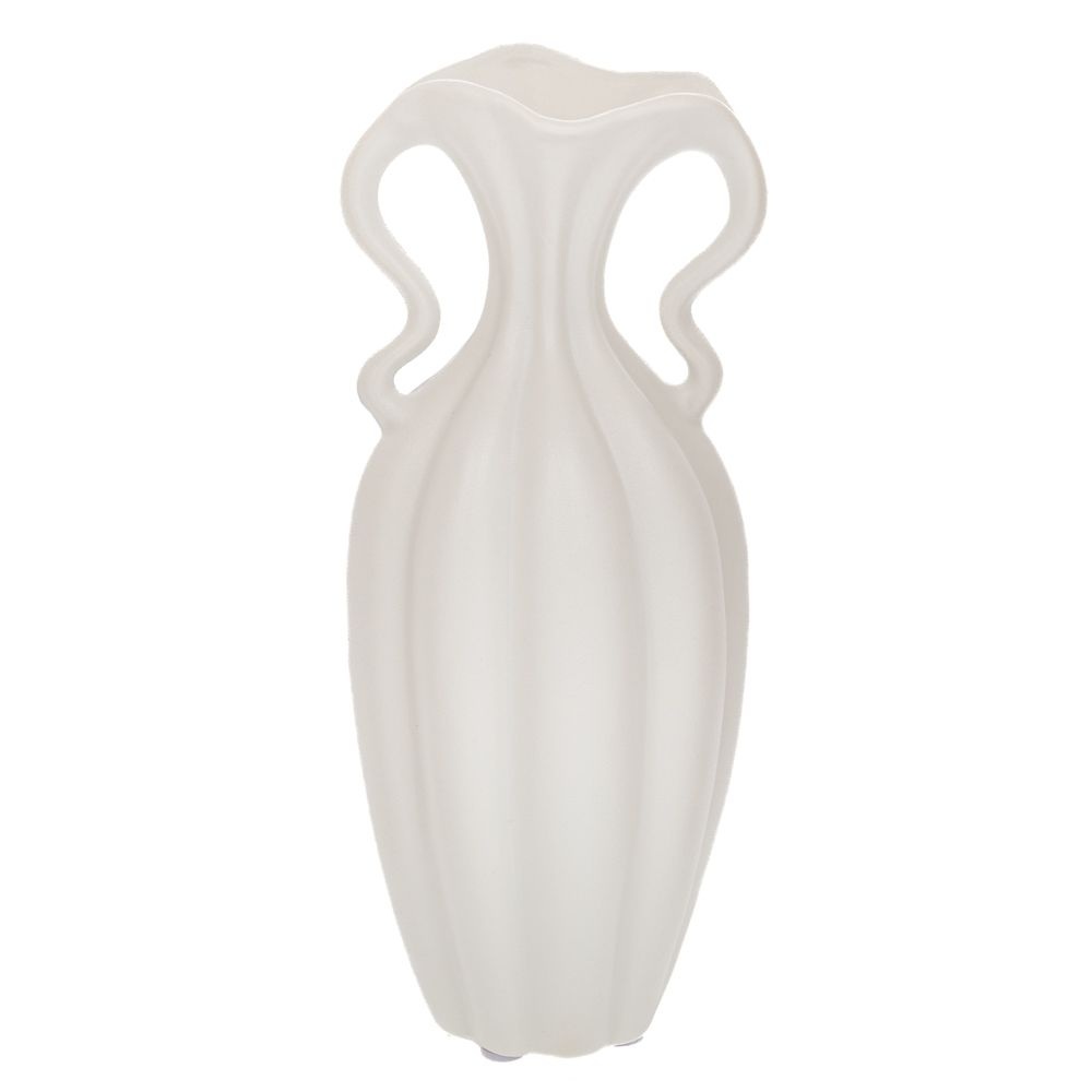 Βάζο Κεραμικό Λευκό Σε Σχήμα Κολοκύθας 13x30cm Ai Decoration 91527 - 